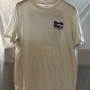 Old Navy Off-White Tee with Blue North Shore Graphic